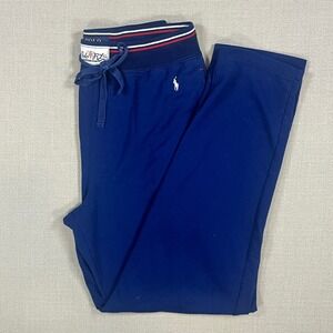 Polo Ralph Lauren Mens Royal Blue Joggers Striped Waistband Pony Logo Small